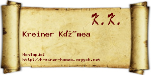 Kreiner Kámea névjegykártya